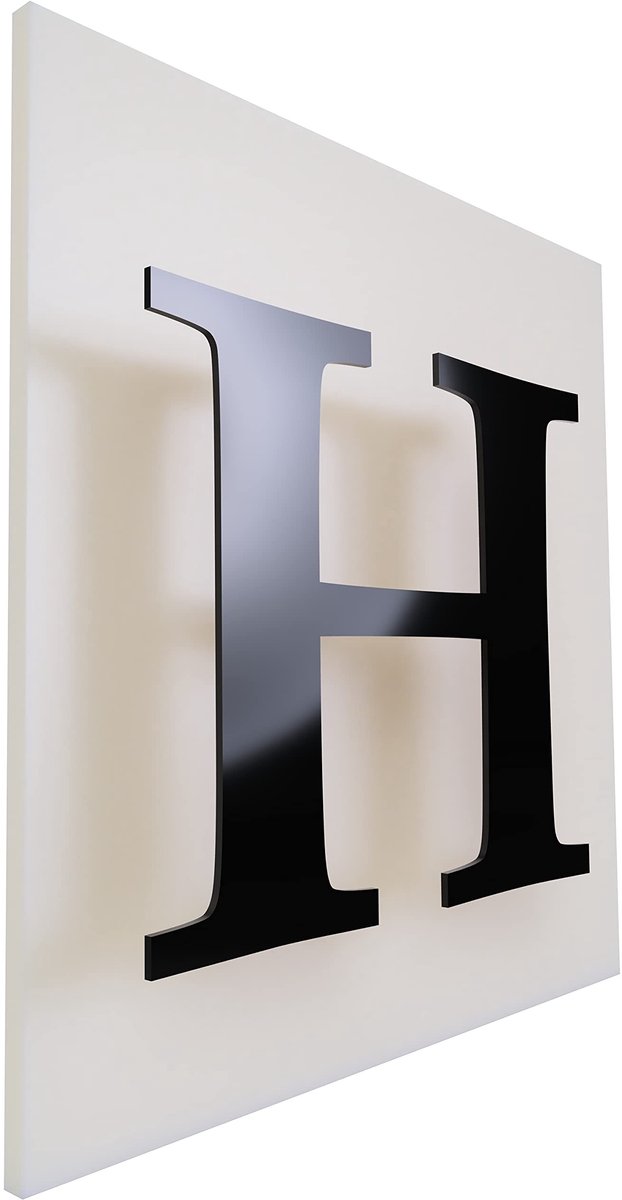 Huisnummer 30 cm - Aluminium in glanzend zwart