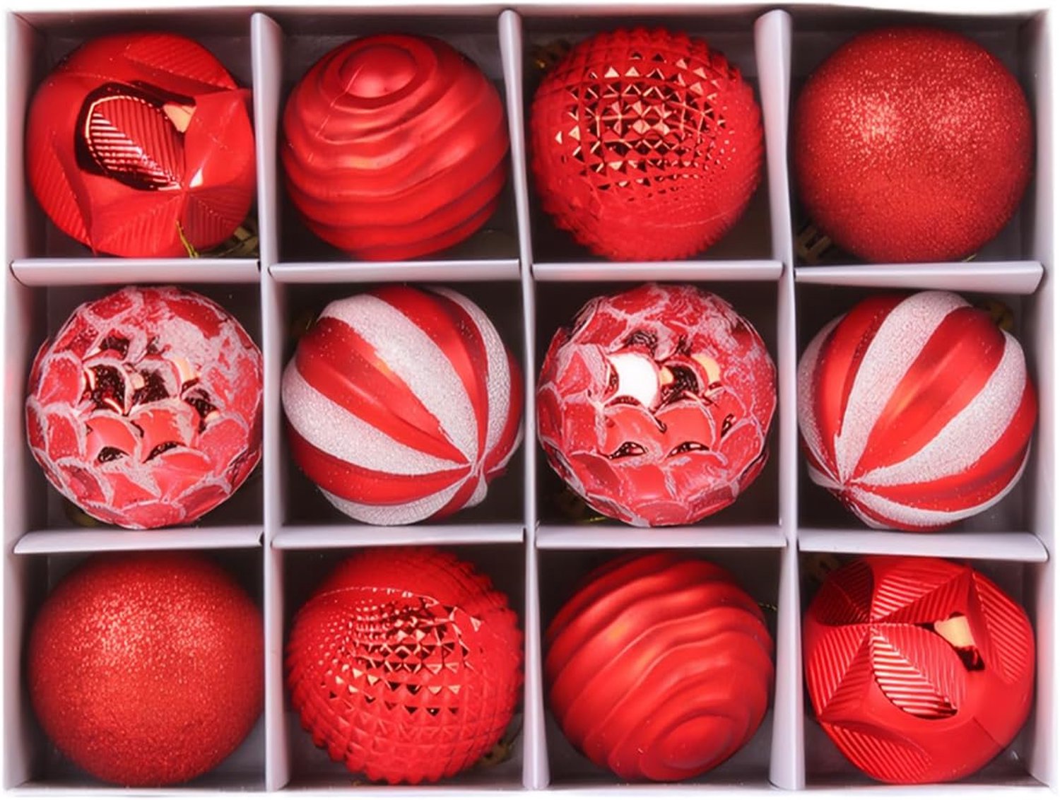 Patronen van Kerstbal Ornamenten voor Unieke Boom Decoratie Uitgerust Hoed en Touw Haken ABS Kerstboom Rood Type