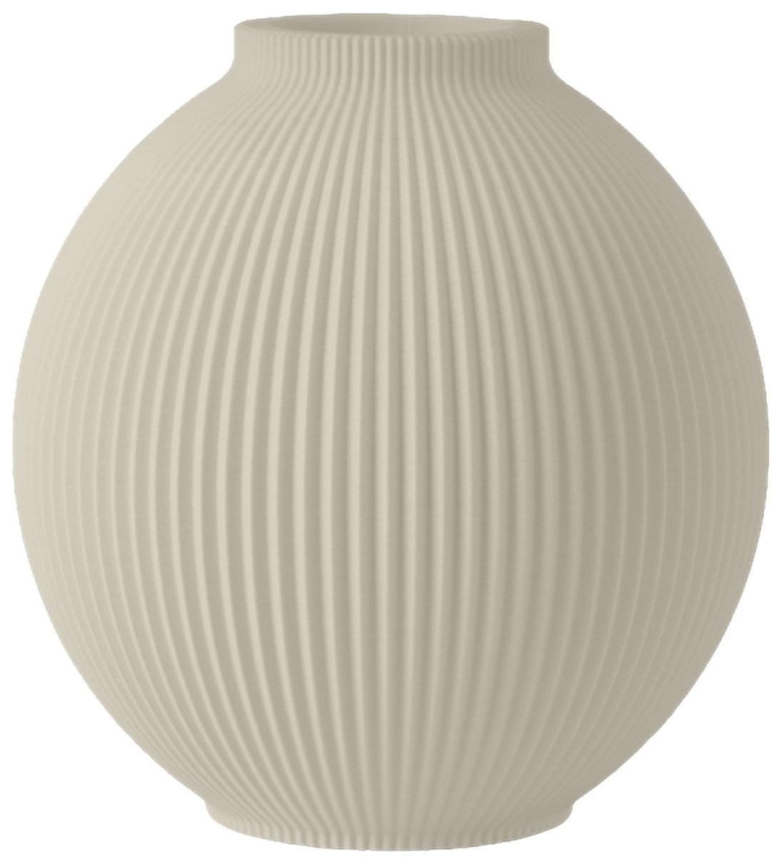 Layvo Rosa Vaas - Crème - 25 cm - droogbloemen vaas - japandi - gerecycled plastic