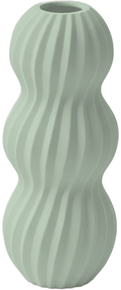 Layvo Runa Vaas - Salie - 20 cm - droogbloemen vaas - organische vaas - gerecycled plastic
