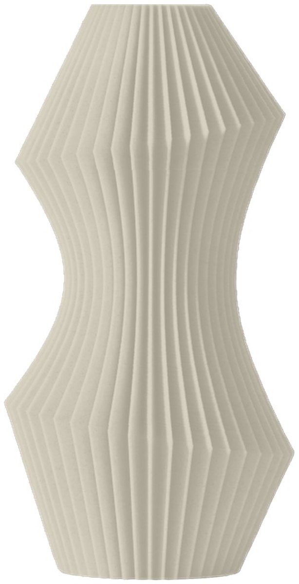 Layvo Lorin Vaas - Crème - 25 cm - droogbloemen vaas - organische vaas - gerecycled plastic