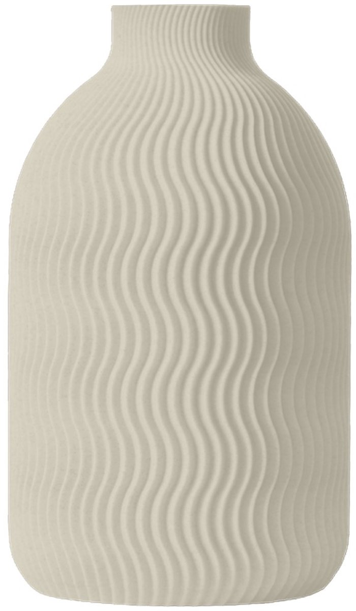 Layvo Solis Vaas - Crème - 25 cm - droogbloemen vaas - organische vaas - gerecycled plastic