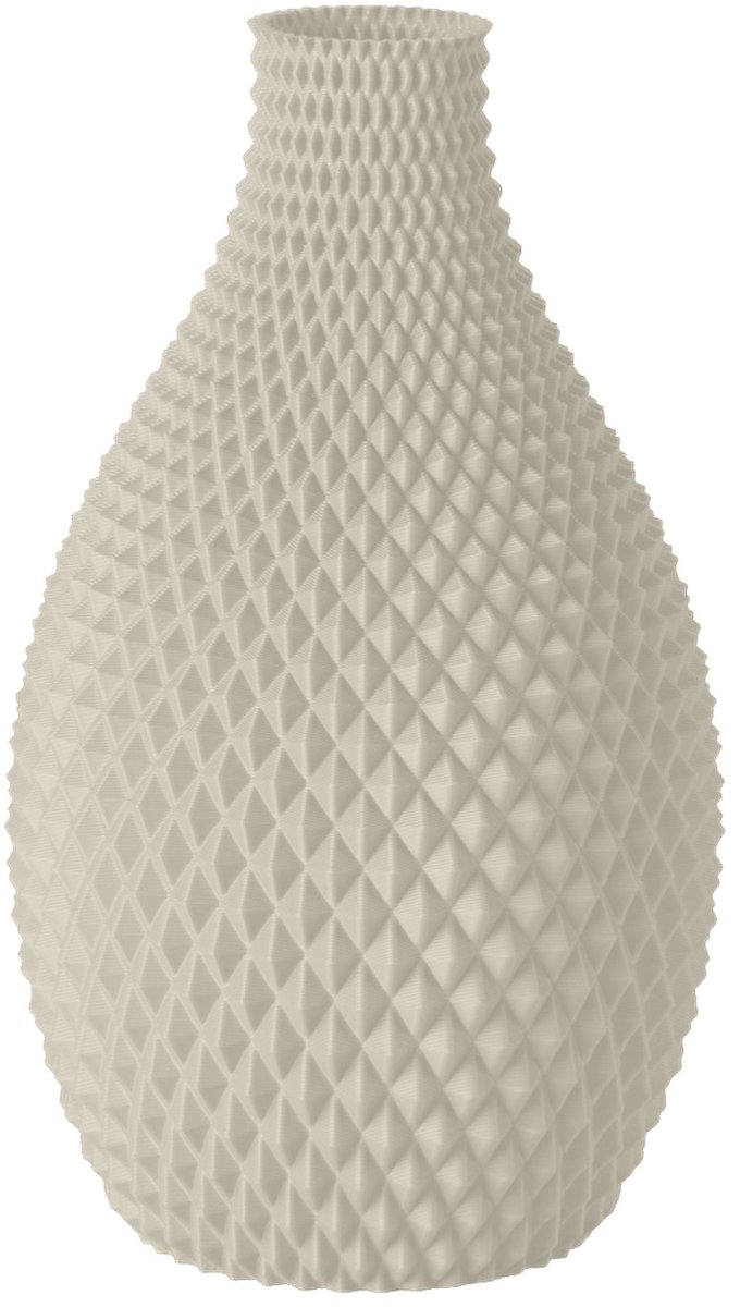 Layvo Xenia Vaas - Crème - 20 cm - droogbloemen vaas - japandi - gerecycled plastic
