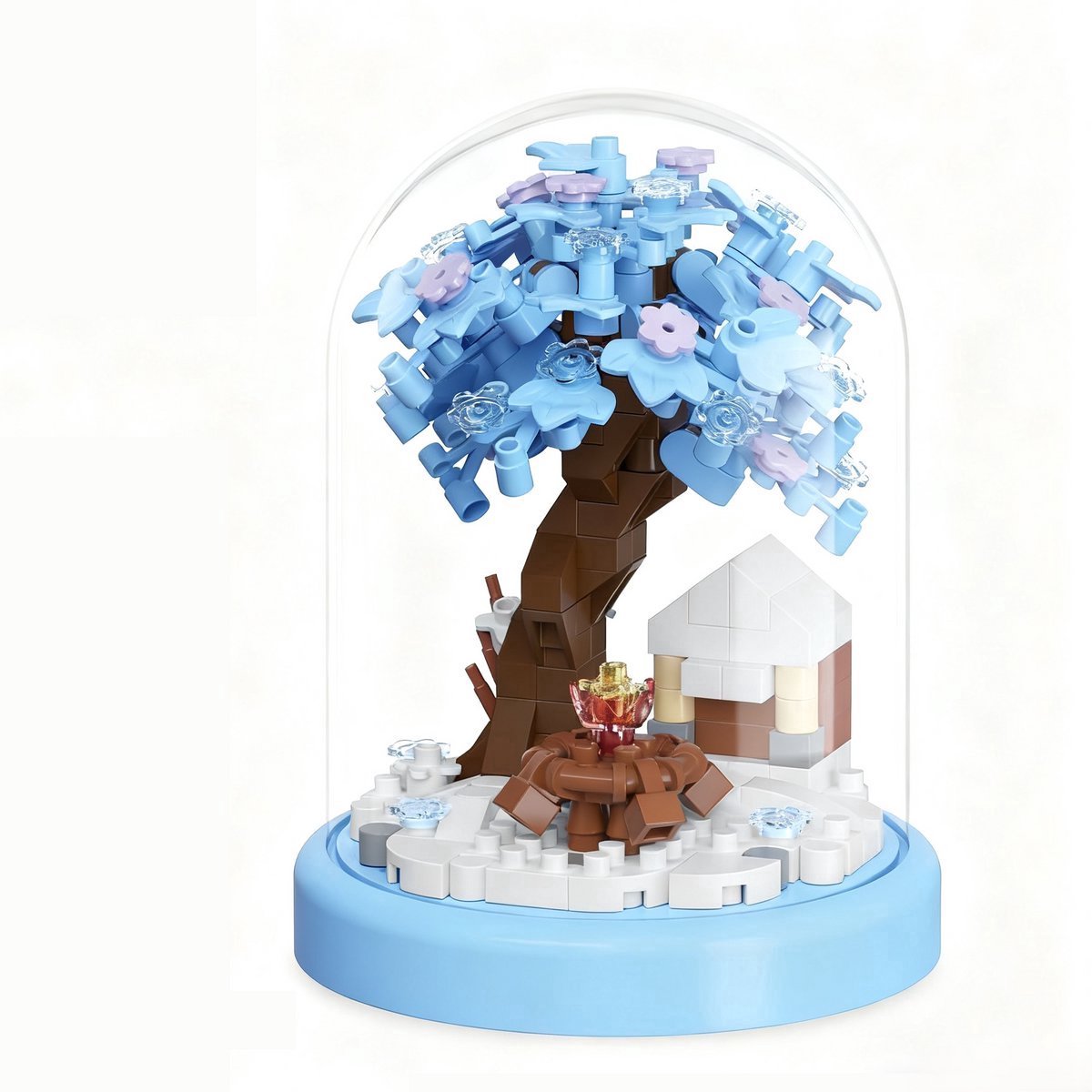 casalora - Mini Bouwspeelgoed - Bouwpakketten volwassenen - Bouwpakket kinderen - Boomhut Serie Collection - Botanical Bloemen - Bouwsets - Niet geschikt voor LEGO - Wintersneeuw - Decoratie voor Huis, Cadeau, Kerst, Oudjaar, Nieuwjaar