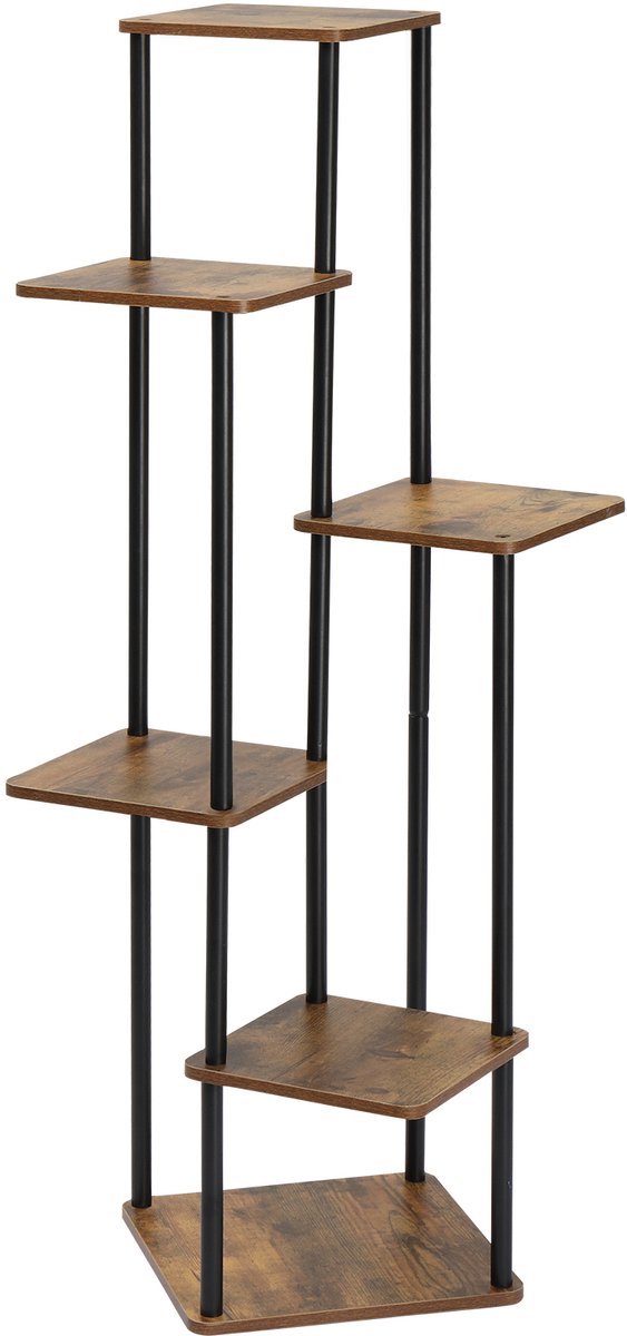 LEADZM-Plantenstandaard – Plantenrek 5 Laags – Plantentrap – Bloemenrek – Bloemenstandaard – Zwart Metaal – Voor Binnen –106 cm