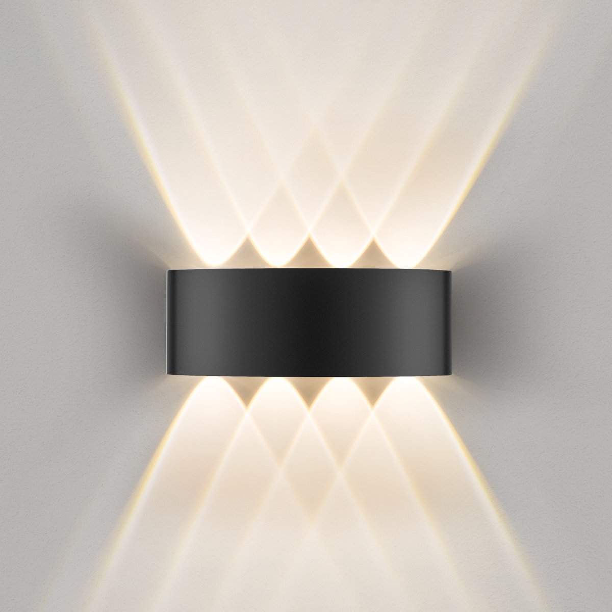 LOVHAUS LED Wandlamp Buiten - 8W 3000K Warm Wit - IP65 Aluminium - 8 Lichtbundels