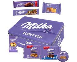 Milka Mix Collection Box 429g - "I Love You" - 10 stuks individuele verpakte koekjes - Choco Supreme, Cake & Choc, Choco Moo, Brownie, Hazelnootreep, Cookies Choco & Sensations Cookies - liefdescadeau