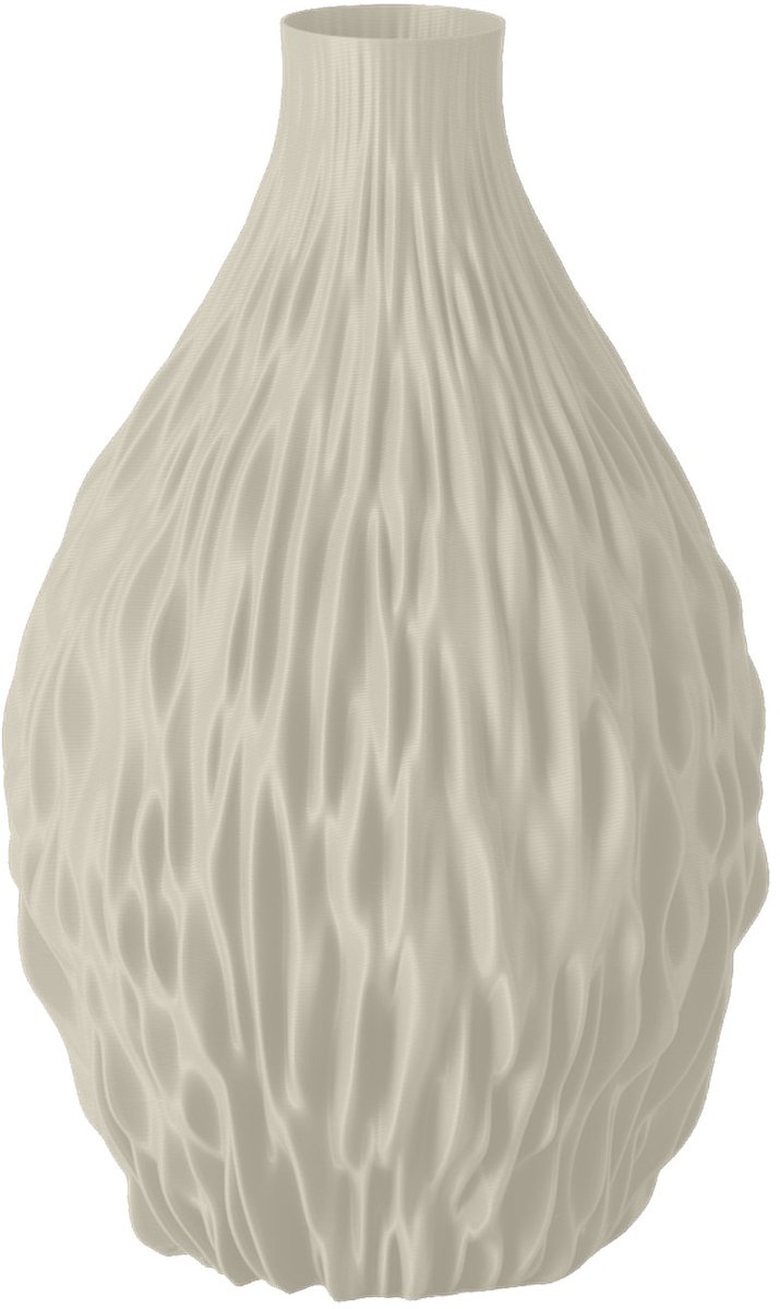 Layvo Noor Vaas - Crème - 20 cm - droogbloemen vaas - organische vaas - gerecycled plastic