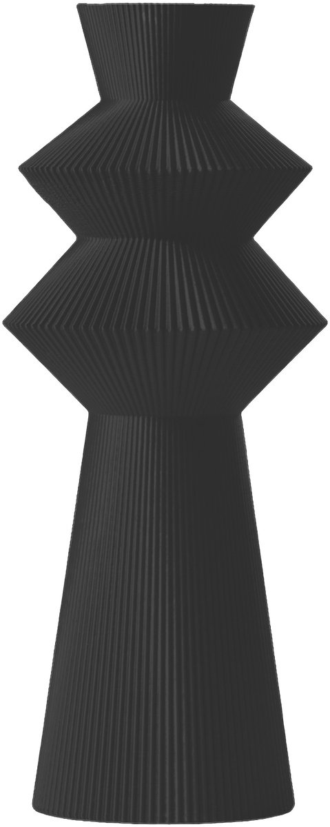 Layvo Neron Vaas - Zwart - 20 cm - droogbloemen vaas - moderne vaas - gerecycled plastic