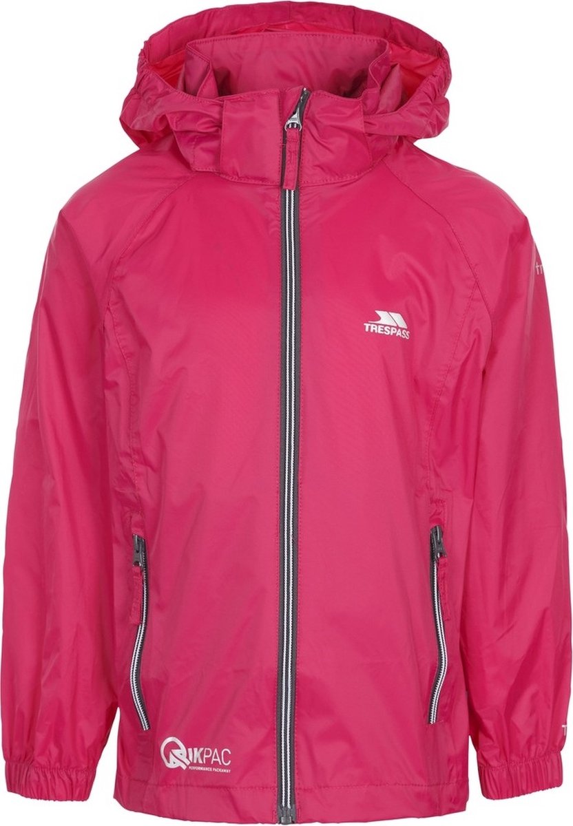 Trespass kinderregenjas Qikpac X - Unisex kinderjas die je kunt opvouwen Tp75 Cassis