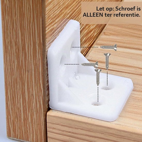 Hoeksteunen voor Meubels, Plastic Hoekbeugels voor Planken en Reparatie, 90 Graden Beugels voor Stevige Bevestiging (10 stuks, 28x28mm) — afbeelding 2