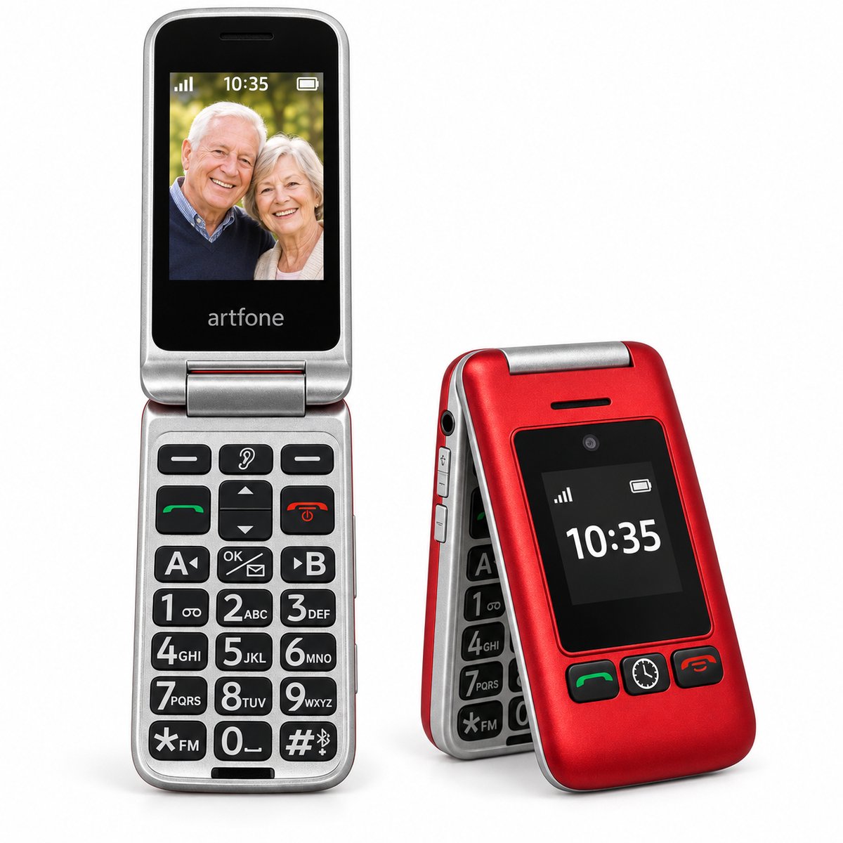 Artfone G6 Senioren Telefoon 4G - Grote Toetsen - Klaptelefoon Dubbel Scherm - SOS Noodknop - Simlockvrij - GSM Dumbphone - Rood