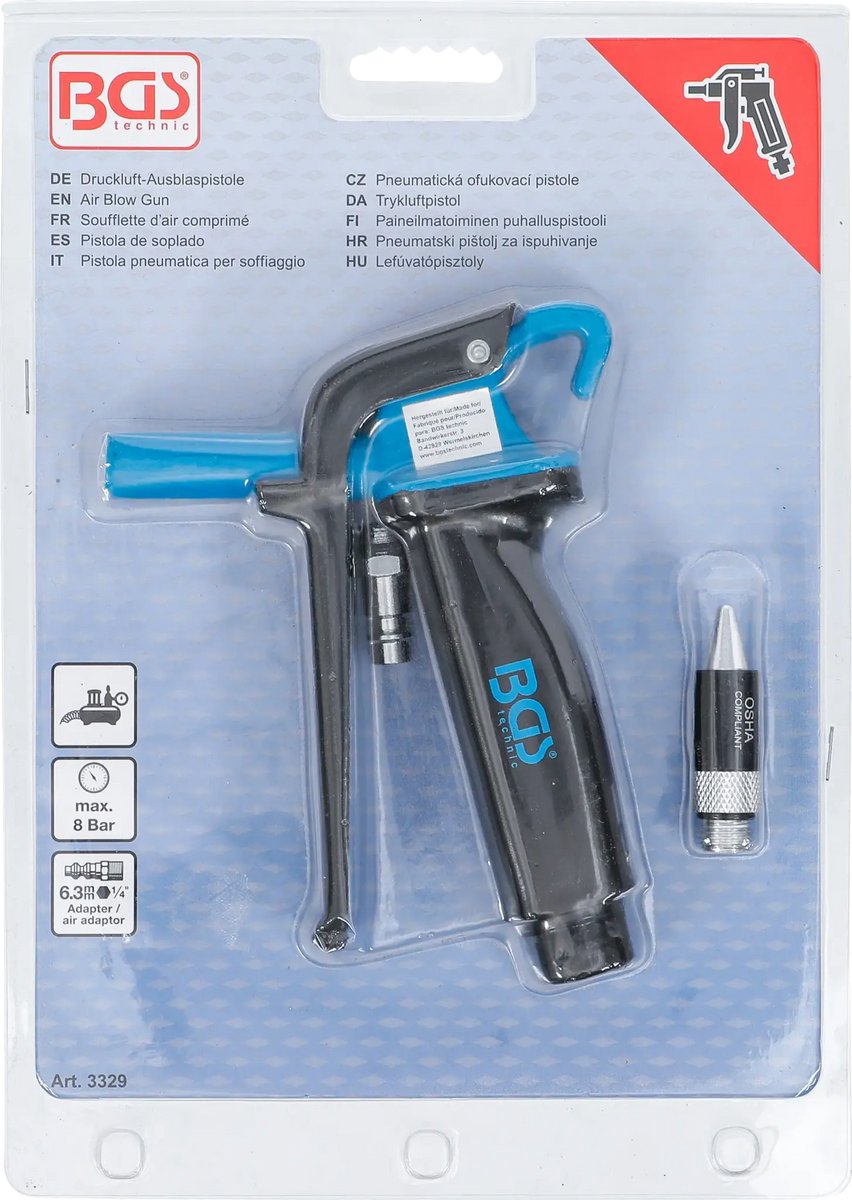 BGS Perslucht blaaspistool - met geluiddempend mondstuk