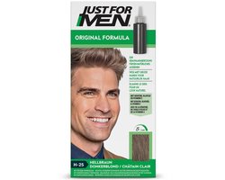 Just For Men Original Haarkleuring H25 Donkerblond - Haarverf voor Mannen - Professionele Grijsdekking in 5 Minuten - 100% Natuurlijke Uitstraling - Dekt tot 8 Weken - Vrij van Ammoniak