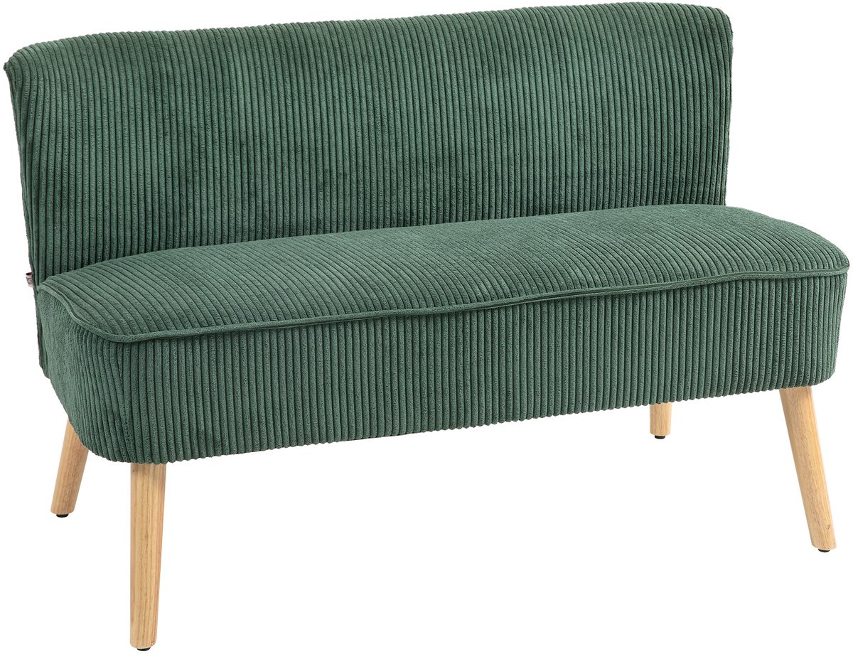 Homona 2-zits bank - Met gestoffeerde rugleuning - 117 x 56,5 x 77 cm - Groen