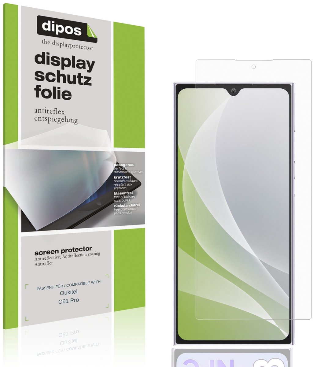 dipos – 4x Matte Beschermfolie geschikt voor Oukitel C61 Pro | Krasbestendige & antireflecterende Screenprotector Ultra-Thin