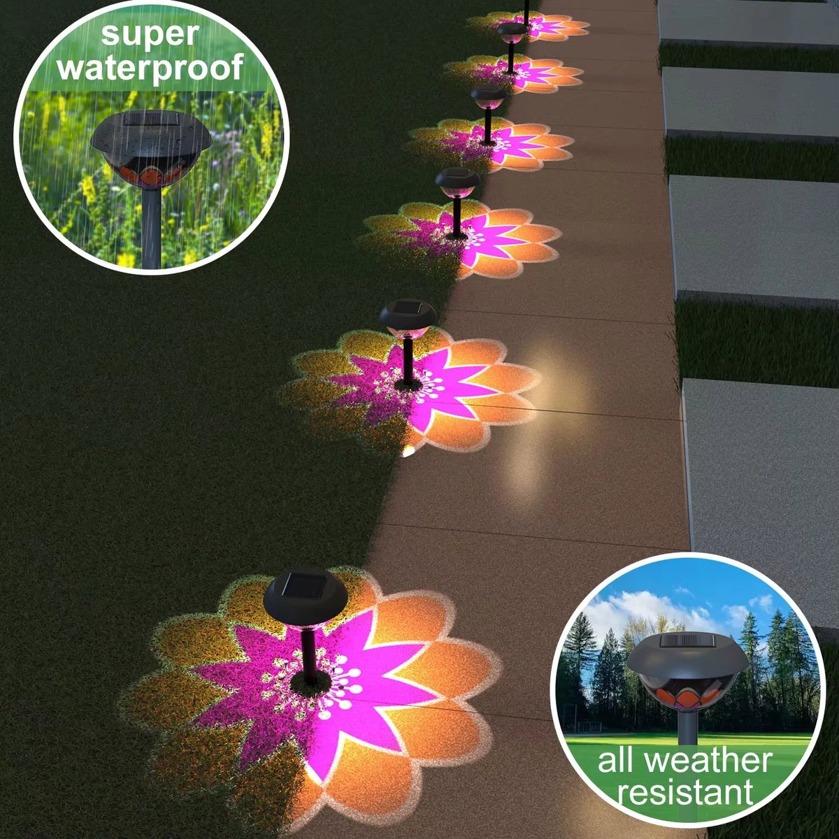 Solar Tuinspot LED Buitenverlichting – Waterdichte Grondspot met Sensor – Zonne-energie Lamp voor Tuin, Oprit, Pad, Balkon, Camping, Terras, Decoratie
