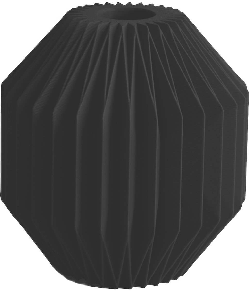 Layvo Calen Vaas - Zwart - 25 cm - droogbloemen vaas - moderne vaas - gerecycled plastic