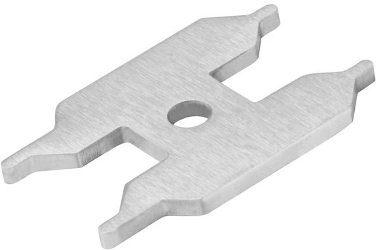 Sleutel voor kraancartridge - Reparatietool voor kraanonderdelen - Voor kraanonderhoud - Roestvrij staal - 6.3 x 4.2 cm - Zilverkleurig