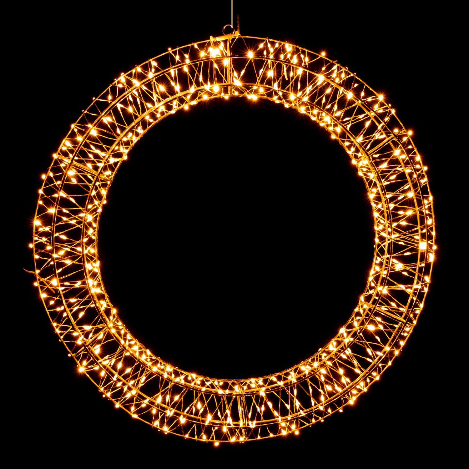 Meisterhome® LED 3D Lichtkrans Ø 50 cm – 640 LEDs – Extra Warm Wit – Verlichte Kerstkrans - Deurkrans met LED – Kerstverlichting Buiten & Binnen – Timer & Dimmer – IP44