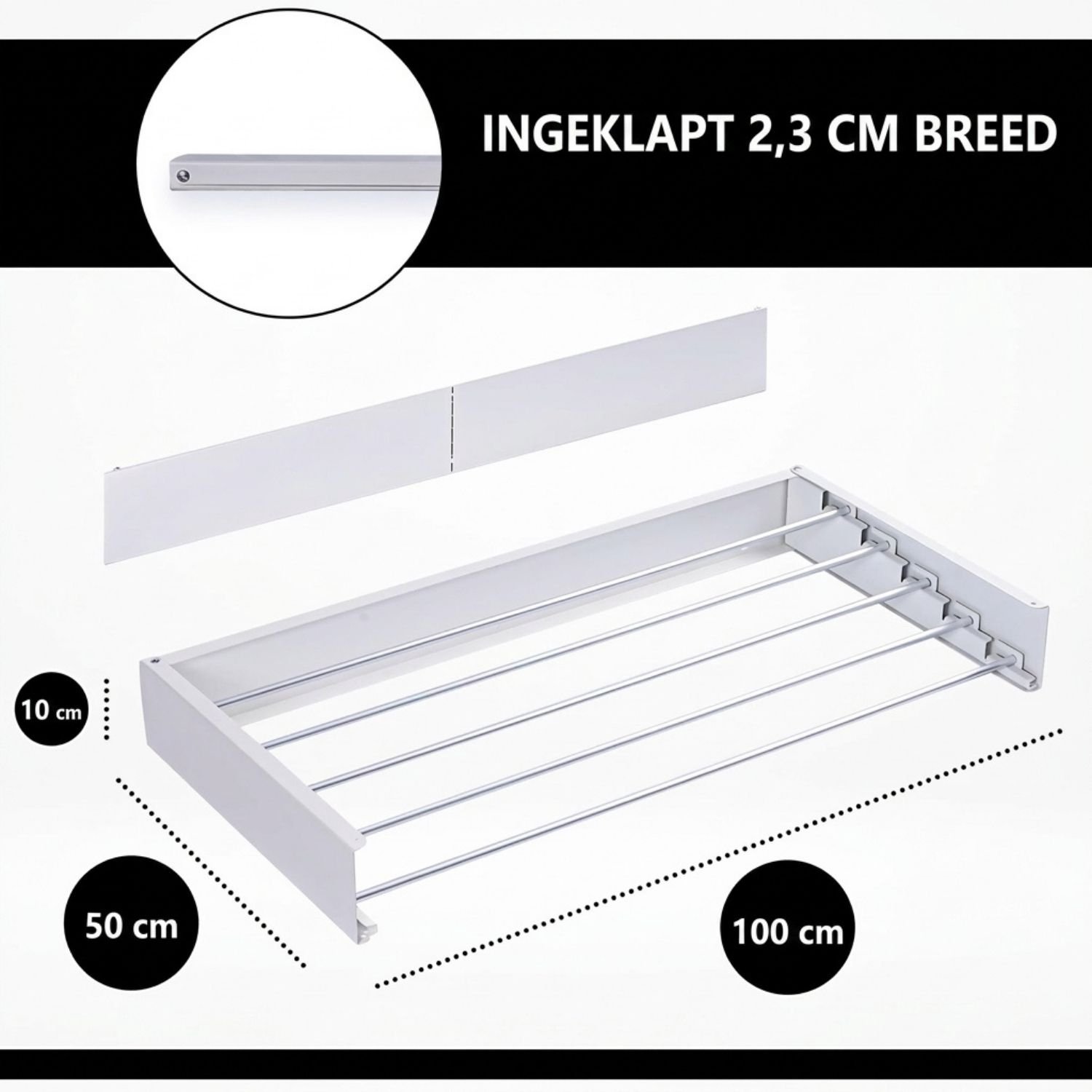 Vantivo® Wanddroogrek - Droogrek Inklapbaar - Wasrek - Droogtoren - Droogrekken - Wasgoed