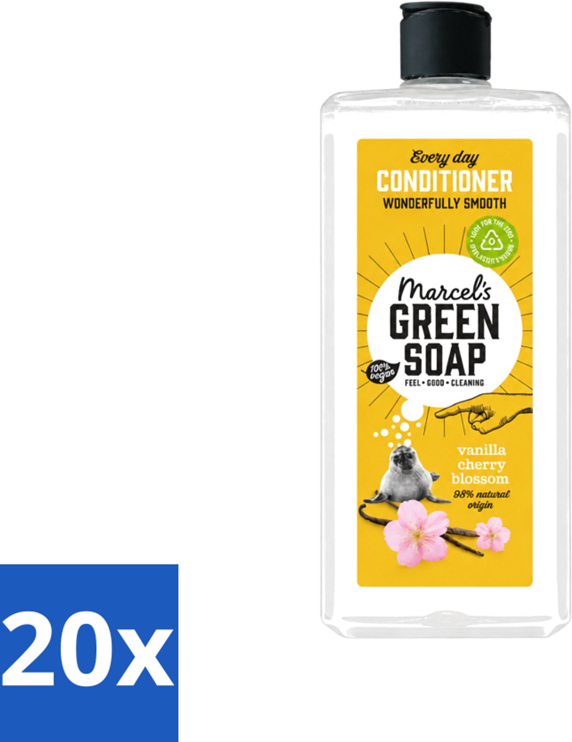 20 x Marcel’s Green Soap – Conditioner – Vanilla & Cherry Blossom – 300 ml - Voordeelverpakking - 20 stuks