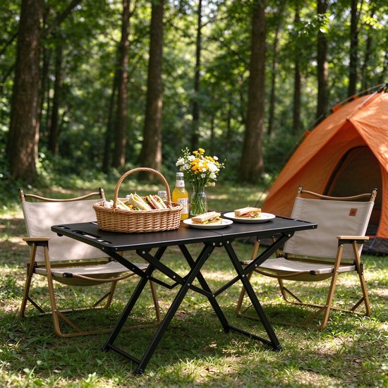Tactische campingtafel met verlengde vierkante poten lichtgewicht opvouwbare klaptafel draagbare multifunctionele picknicktafel voor buiten en reizen (75*36*40 cm) — afbeelding 5