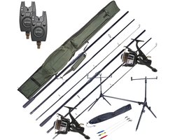 Ultimate Session Carp Set met hengels, molens, beetmelders, rod pod én foudraal! - Karper Set