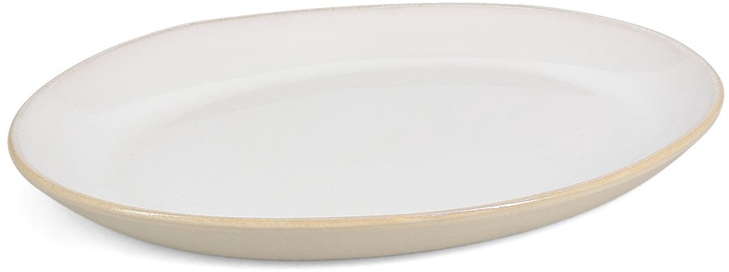 Fameilleur serveerschaal 30x21cm parelmoer Saudade set van 2 - porseleinen schaal om te serveren en delen, voor salades, bijgerechten, fruit en hapjes, vaatwasser- en magnetronbestendig, voedselveilig, servies voor thuis, restaurant en horeca