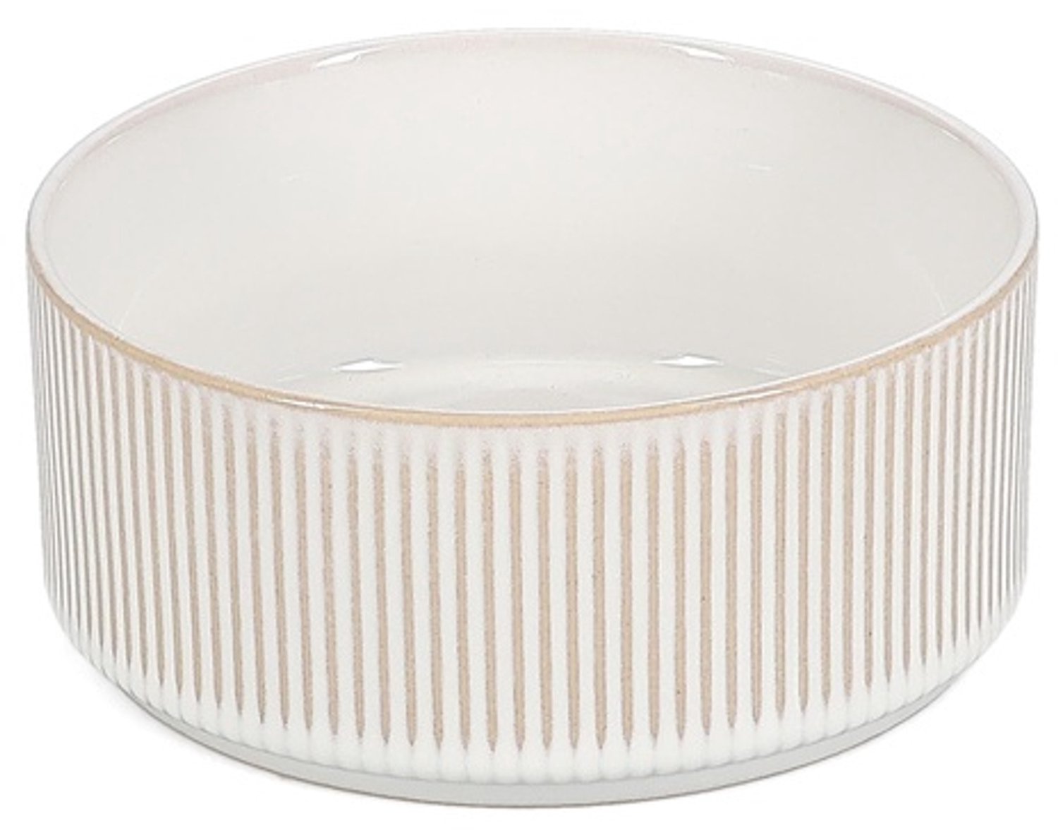 Fameilleur kom 14,5xH6,5cm beige Silva set van 4 - stenen serveerkom en schaaltje, voor ontbijt, muesli, soep, dessert, snacks en bijgerechten, vaatwasser- en magnetronbestendig, voedselveilig, servies voor thuis, restaurant en horeca