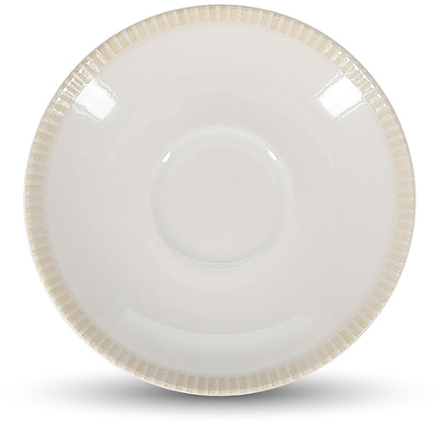 Fameilleur schotel 14cm beige Linea set van 6 - porseleinen onderschotel voor kopjes, voor koffiekop, theekop en espressokop, vaatwasser- en magnetronbestendig, voedselveilig, servies voor thuis, restaurant en horeca, mooi als cadeau