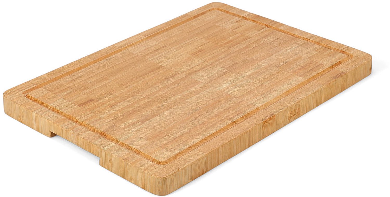 Fameilleur snijplank 36x25,5xH2cm bamboe Slice - houten serveerplank, voor snijden en serveren van brood, kaas en tapas, voedselveilig, woondecoratie voor modern interieur, mooi als cadeau