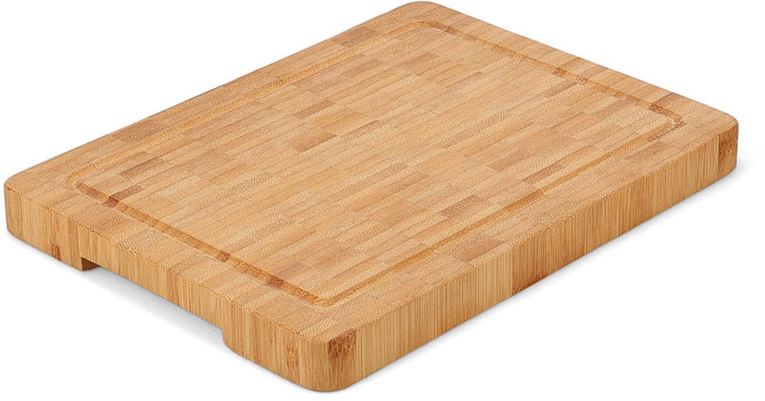 Fameilleur snijplank 25x18,5xH2cm bamboe Slice - houten serveerplank, voor snijden en serveren van brood, kaas en tapas, voedselveilig, woondecoratie voor modern interieur, mooi als cadeau