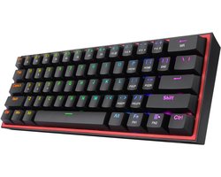 REDRAGON Fizz K617 - Mechanische Gaming Toetsenbord - RGB - Ergonomisch - 60% - Red Switch - Zwart
