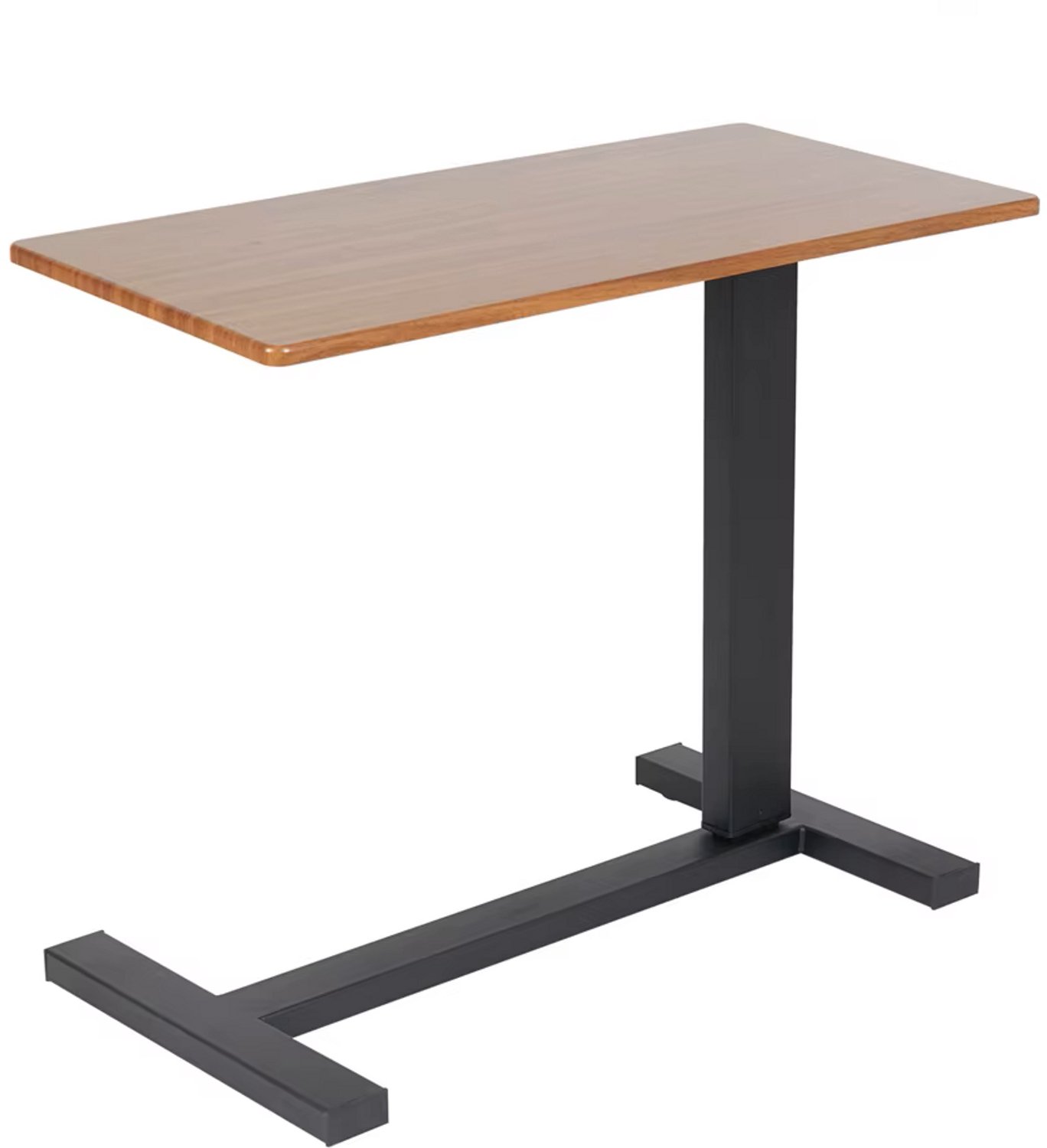 Nyoz verrijdbaar laptopbureau - Laptoptafel - Bureau - 80x40 cm - Verstelbaar 66-89,5 cm - Verborgen wielen - Zwart/eiken