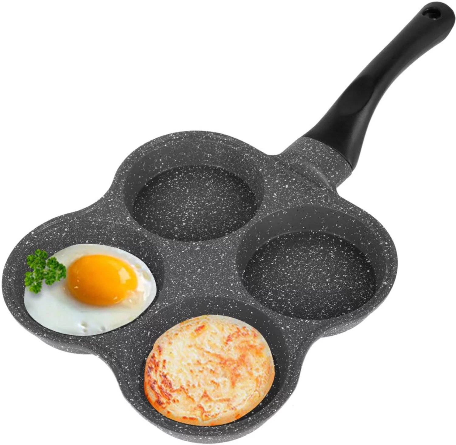 Eierpan 4-Gaten - Koekenpan Antiklevend - Ontbijt Omelet - Inductiekookplaat - Elektrische Keramische Fornuis - Gebruikstips voor Onderhoud