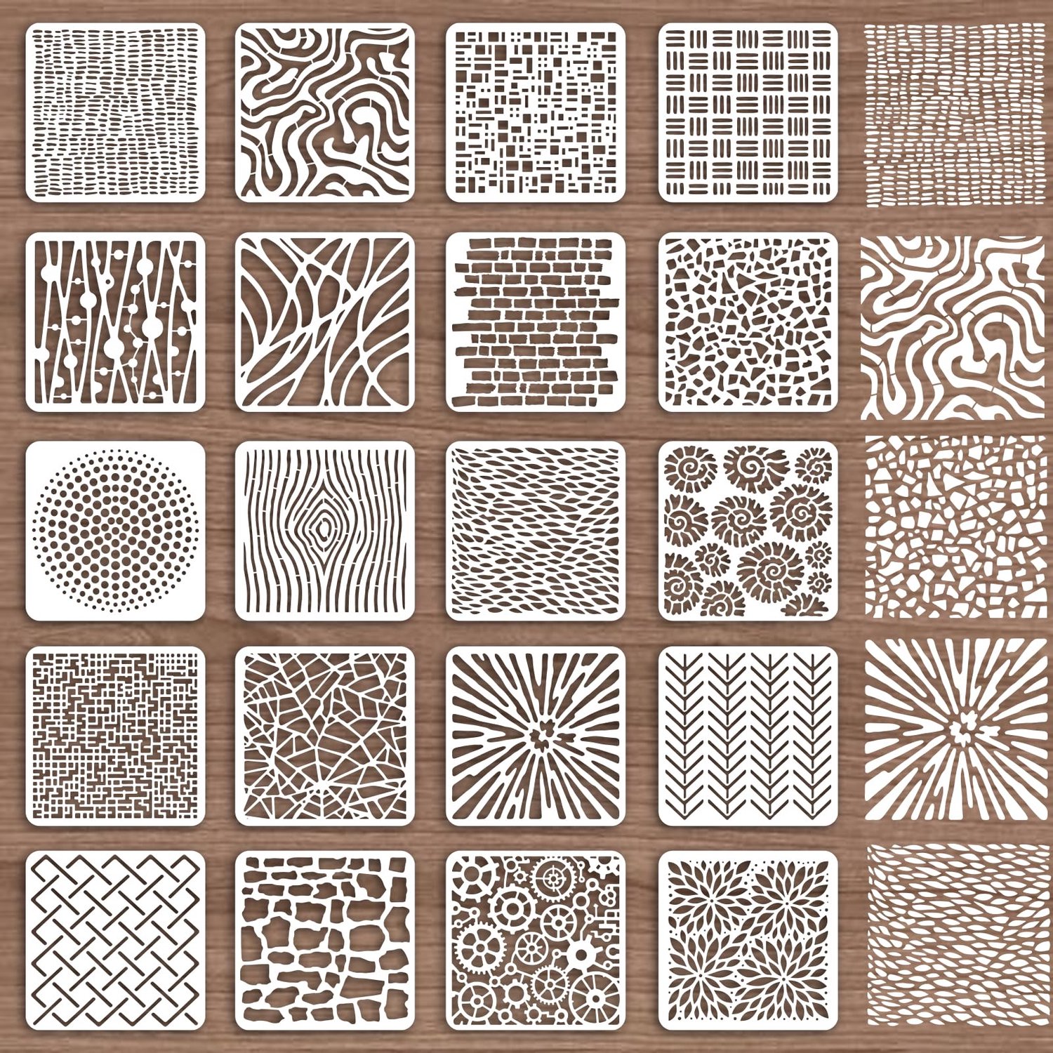 20 Stencils voor Schilderen - Herbruikbare Mallen voor Wanddecoratie