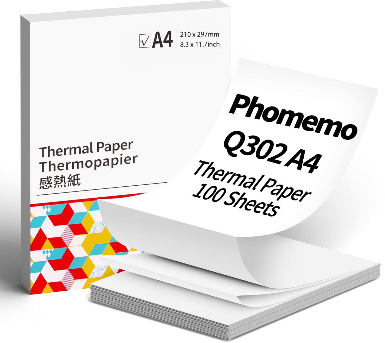 A4 Thermisch Papier voor Phomemo Q302 Printers, 100 Vellen