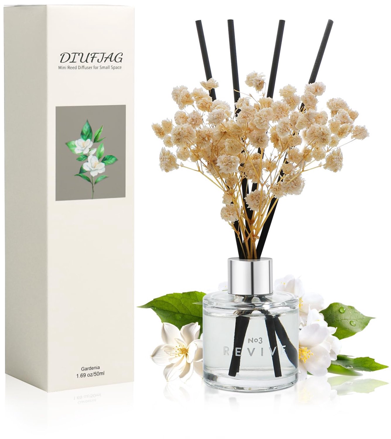 Gardenia Geurstokjes Diffuser 50ml voor Kleine Ruimtes