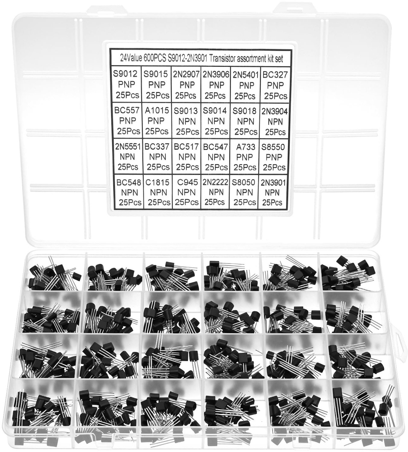 Transistor Assortiments Set van 600 Stuks - 24 Waarden Transistors