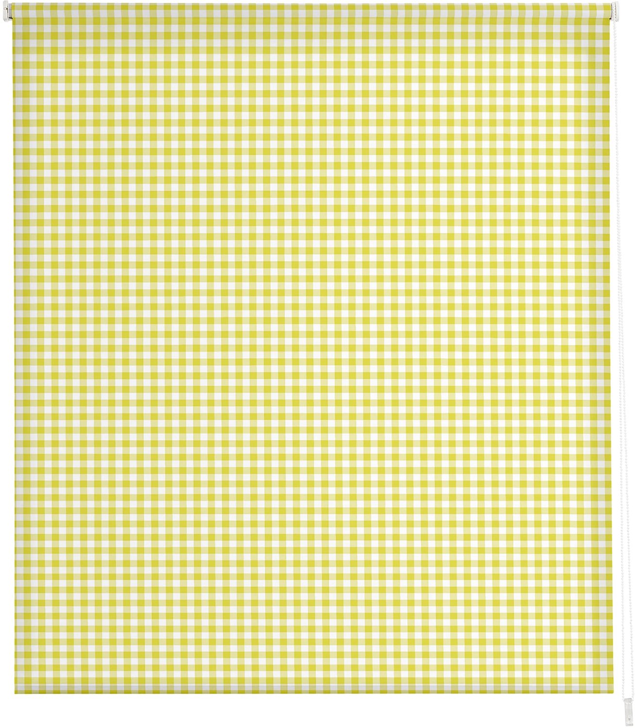 Estoralis Transparante Rolgordijn, Digitale Print, Keuken Vichy-2, Geel, 130 x 175 cm