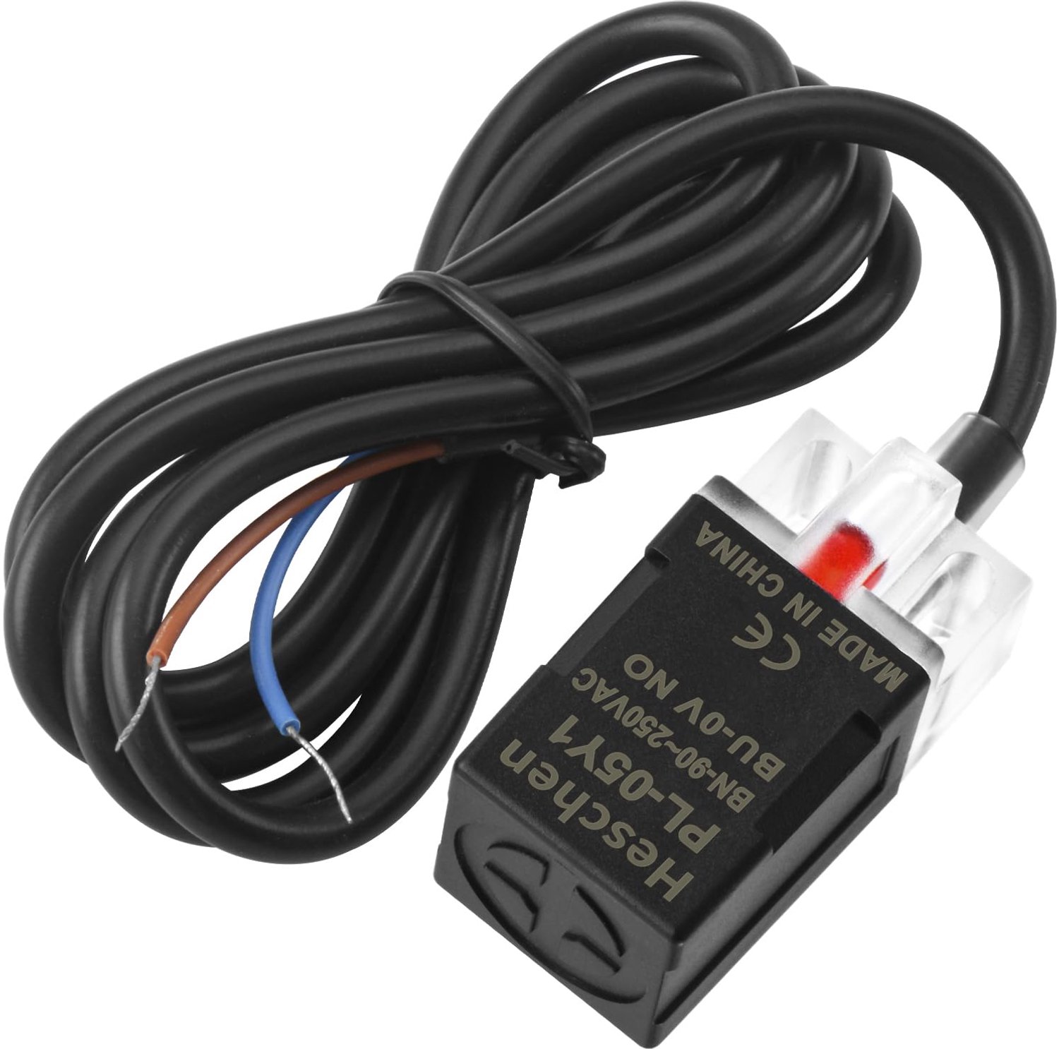 Vierkante inductieve nabijheidssensorschakelaar - Detectorafstand 5 mm - Voor magnetische metalen - 90-250VAC - 400 mA - Normaal open - G...