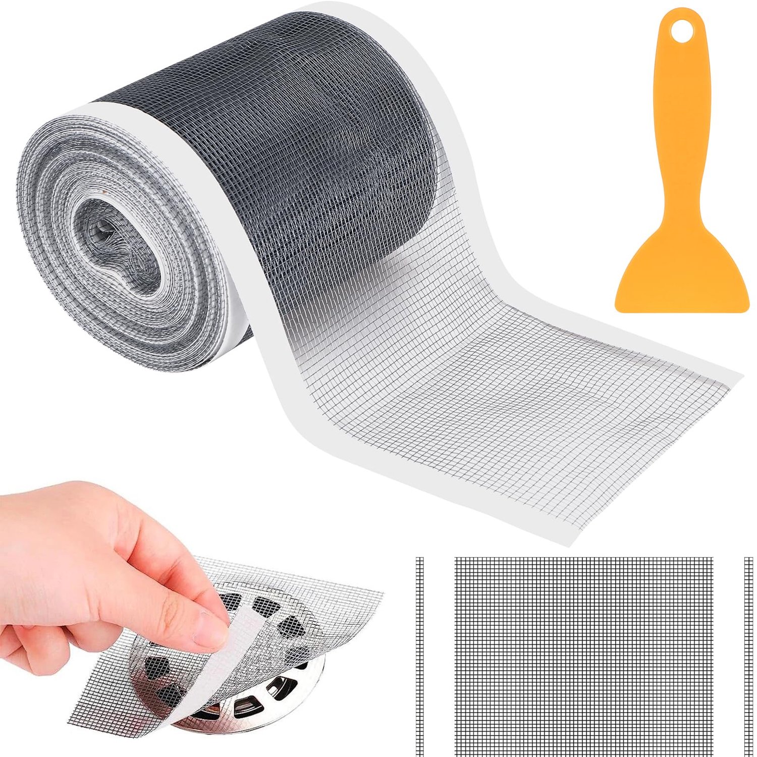 Wegwerp Douche Afvoer Haarfilter met Plakstrip, 70mm x 10m