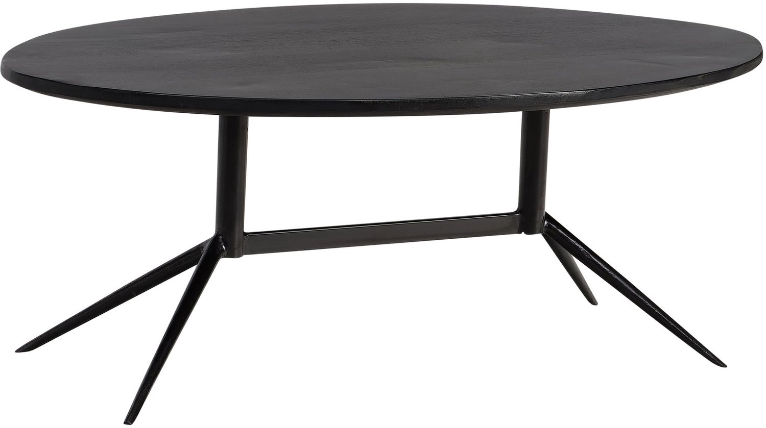 Cosmo Casa Salontafel - Massief mangohout - Zwart - IJzeren onderstel - 90 x 50 x 35 cm
