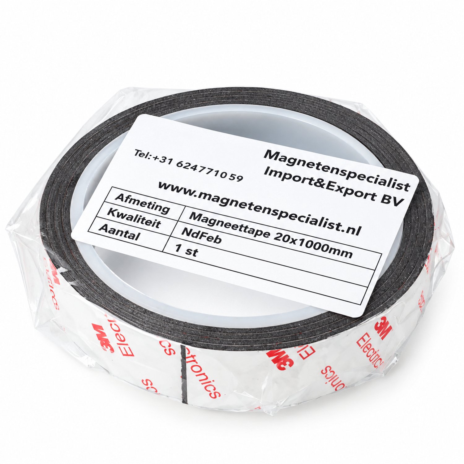 Neodymium Magneetband 20 x 1000 mm N48 Zelfklevend