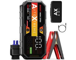 AutoXtreme Jumpstarter 12V voor Auto – 620CCA – Boost Mini 3750 – Starthulp met Forcestart, LED-scherm & Powerbank – Incl. Zaklamp & Opbergkoffer
