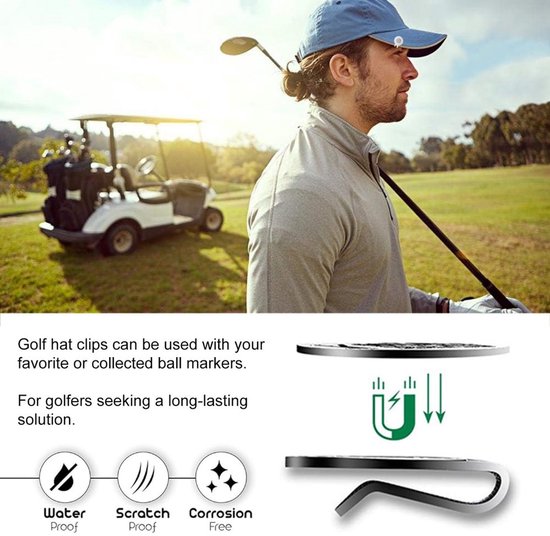 Magnetische Golfbal Marker Set met Clip — afbeelding 4
