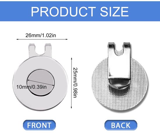 Magnetische Golfbal Marker Set met Clip — afbeelding 5
