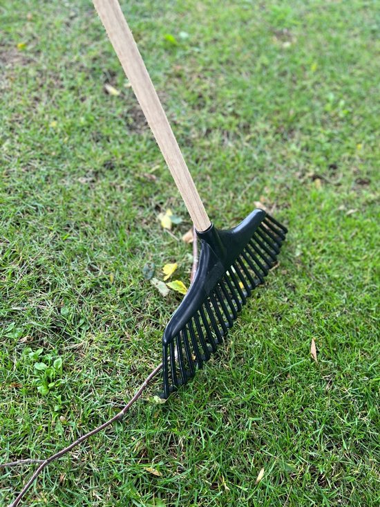 Tuilana ® - Bladhark voor harken - Gazonhark - Grashark - Handhark - 23 tanden met steel 120 cm - Kunststof - Extra stevig - Nu met tuinhandschoenen — afbeelding 2