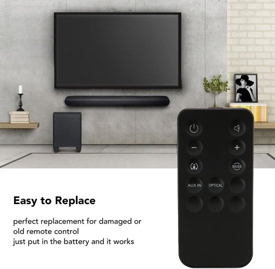 Afstandsbediening Universeel - Vervangende Afstandsbediening - Soundbar - Cinema Speaker - Compatibel met SB400/SB200 - Zwart - Geluidsbar Afstandsbediening — afbeelding 2